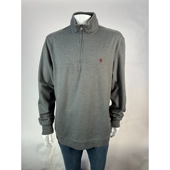 Izod Advantage Performance Stretch Grey Quarter-Zip Pullover Sweatshirt XL - Picture 7 of 16
